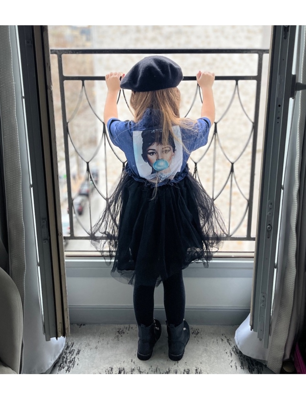 Lola + The Boys Blue Denim and Tulle Audrey Hepburn Dress - Size 8